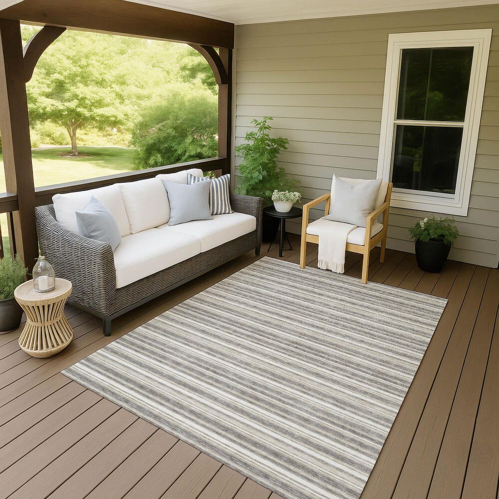 Dalyn Rug Company Soft Essentials Striped Taupe 8' x 10' Indoor/Outdoor Area Rug, , large