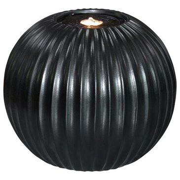 Zentro Living Nero Fluted Sphere Fountain with Lights in Black, , large