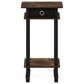HOMLUX Turn-N-Tube Tall End Table in Amber Pine and Black, , large