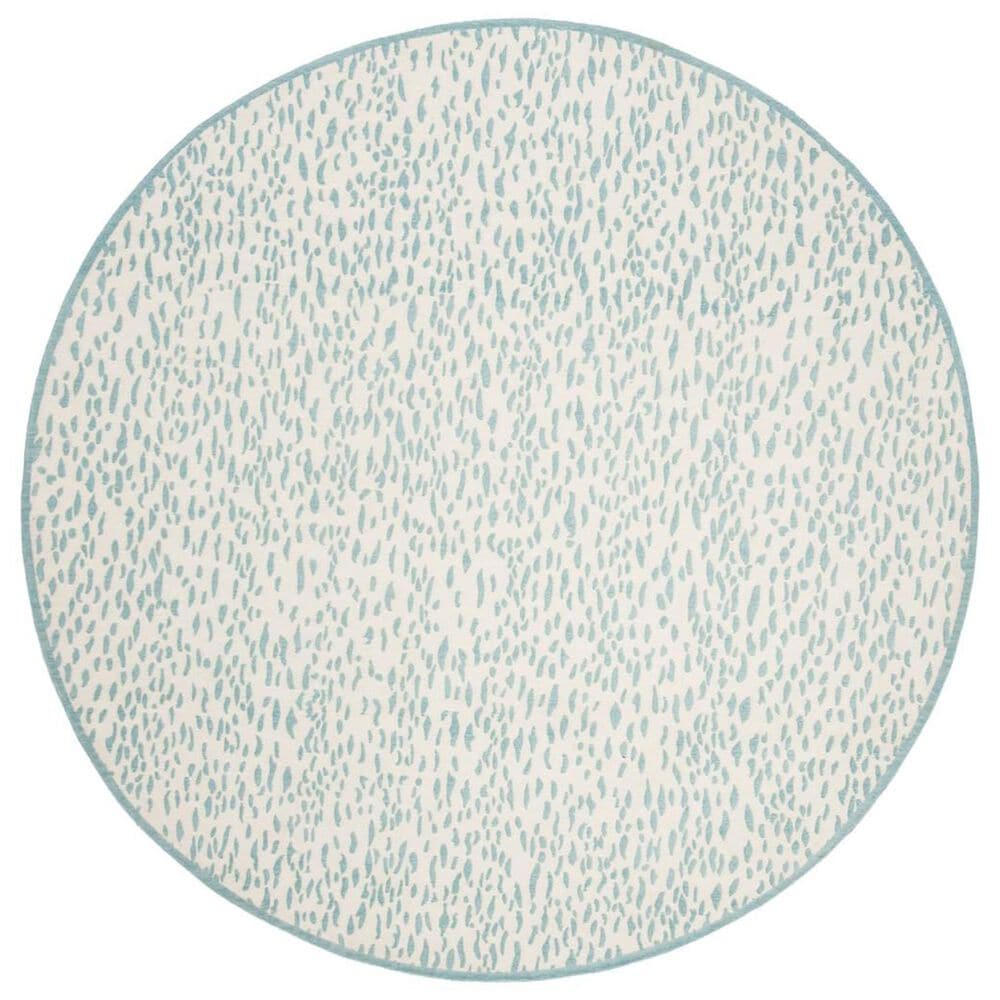 Safavieh Marbella 6" Round Turquoise and Ivory Area Rug, , large