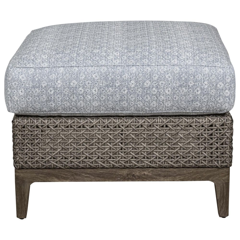 Venture Lenox Hill Outdoor Ottoman with Nalu Sky Cushion in Quarry Grey, , large
