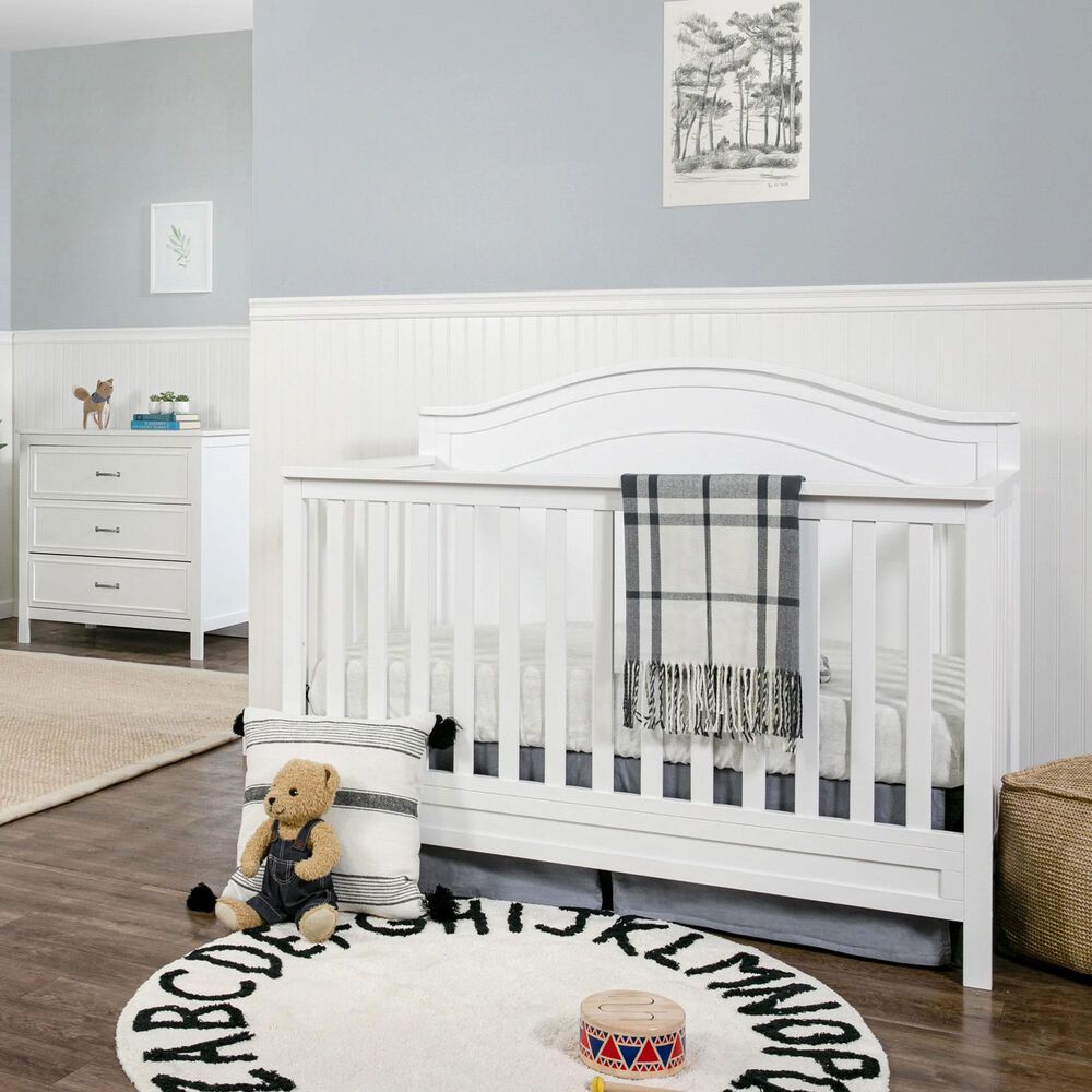 DaVinci Charlie 4-In-1 Convertible Crib and 3-Drawer Dresser in White, , large