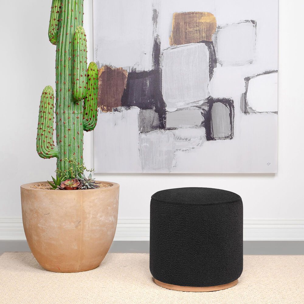 Coaster Zena Round Ottoman in Black, , large