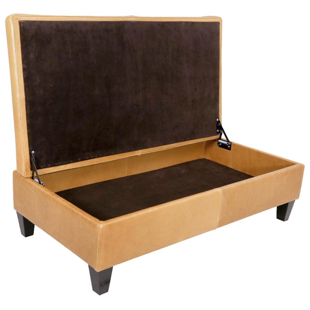 Jonathan Louis Ashbury Leather Storage Ottoman in Echo Lager, , large