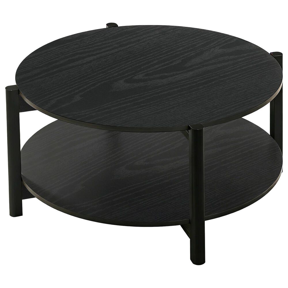 Furniture of America Elovier Coffee Table with Open Shelf in Black, , large