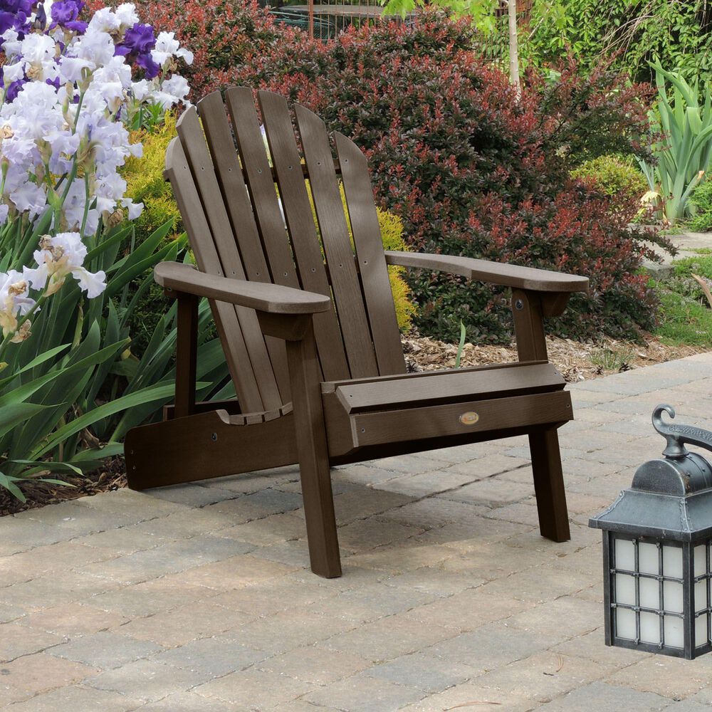 Highwood USA Hamilton Folding &amp; Reclining Adirondack Chair in Weathered Acorn, , large