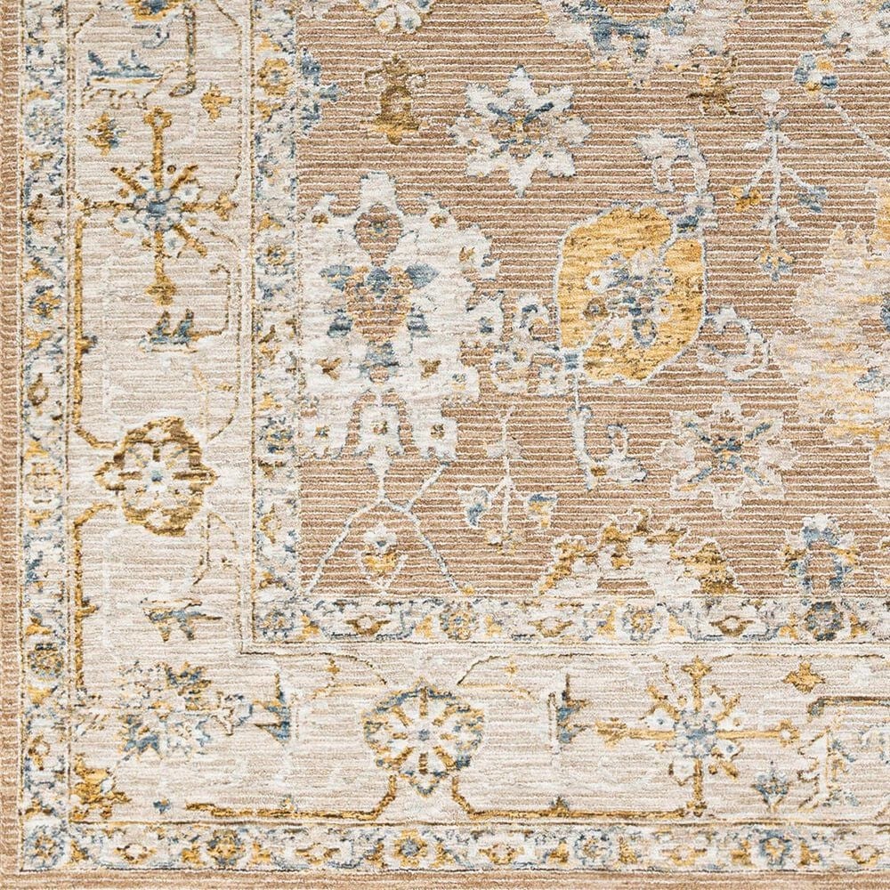 Surya Reina Tan, Light Brown, Light Gray, Cream, Denim, Mustard and Olive 6&#39;7&quot; Round Area Rug, , large