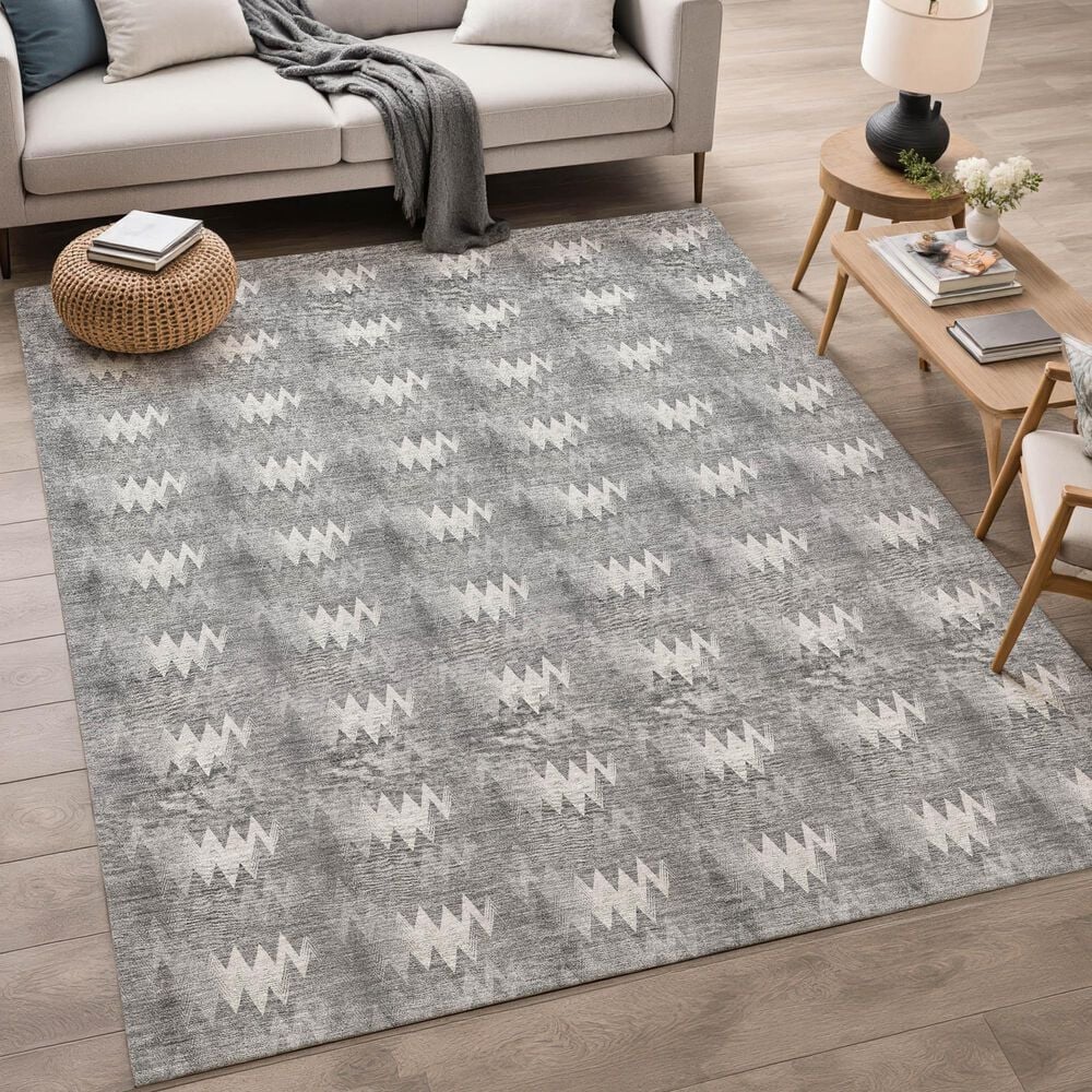 Dalyn Rug Company Soft Essentials Chevron Gray 3' x 5' Area Rug, , large