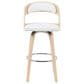 Armen Living Shelly Swivel Bar Height Stool in Oak, , large