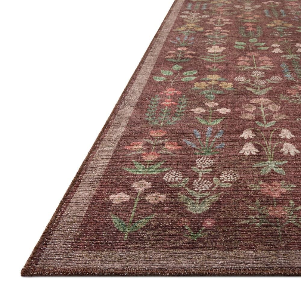 Rifle Paper Co. x Loloi Edinburgh Merlot and Multicolor 2'6" x 12' Runner, , large