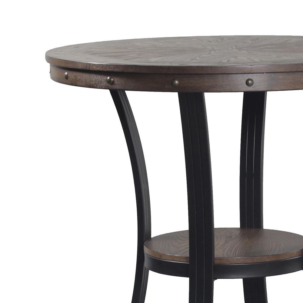 Linden Boulevard Franklin 3-Piece Pub Table Set in Dark Brown, , large