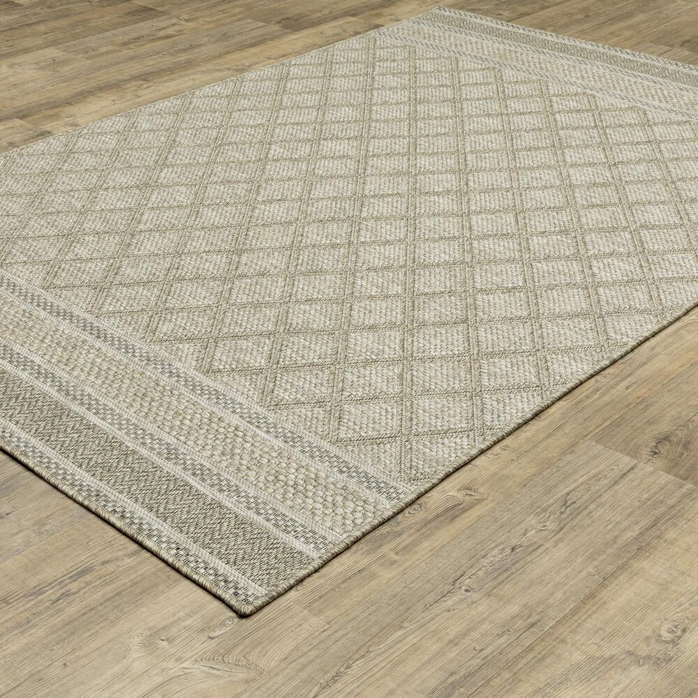 Oriental Weavers Tortuga TR10A 6&#39;7&quot; x 9&#39;2&quot; Beige and Black Area Rug, , large