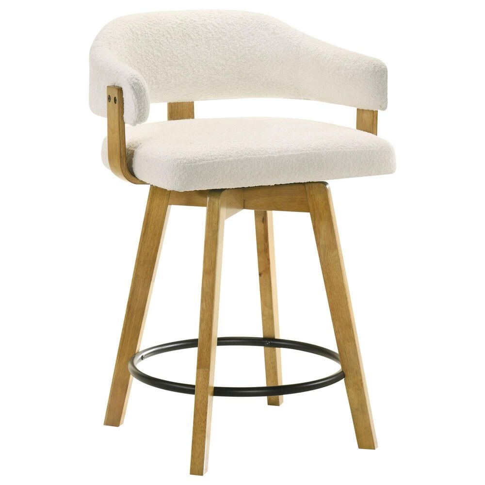 Armen Living Callah Swivel Counter Height Stool in Amber Glow, , large
