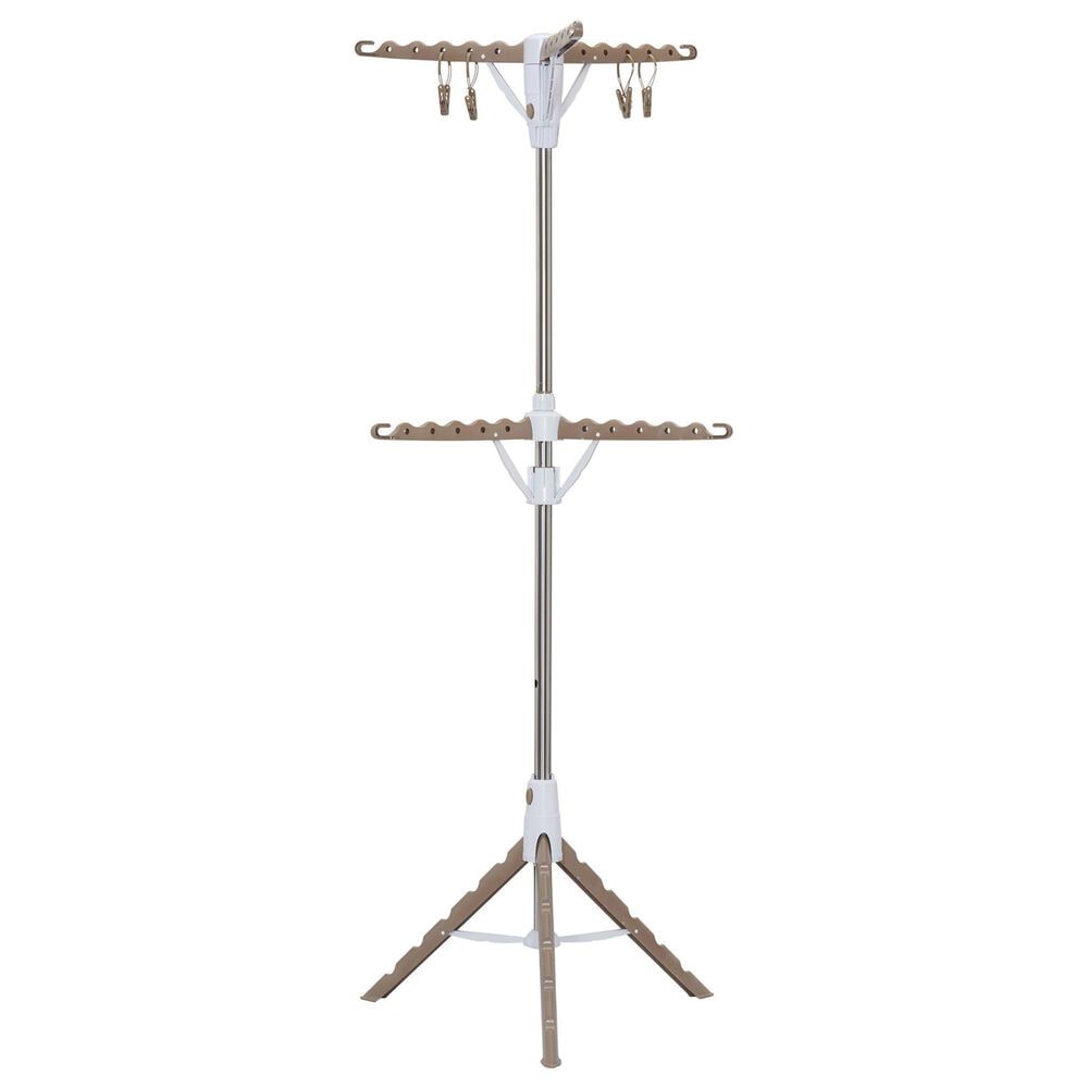 Household Essentials 2-Tier Tripod Clothes Drying Rack in Tan, , large