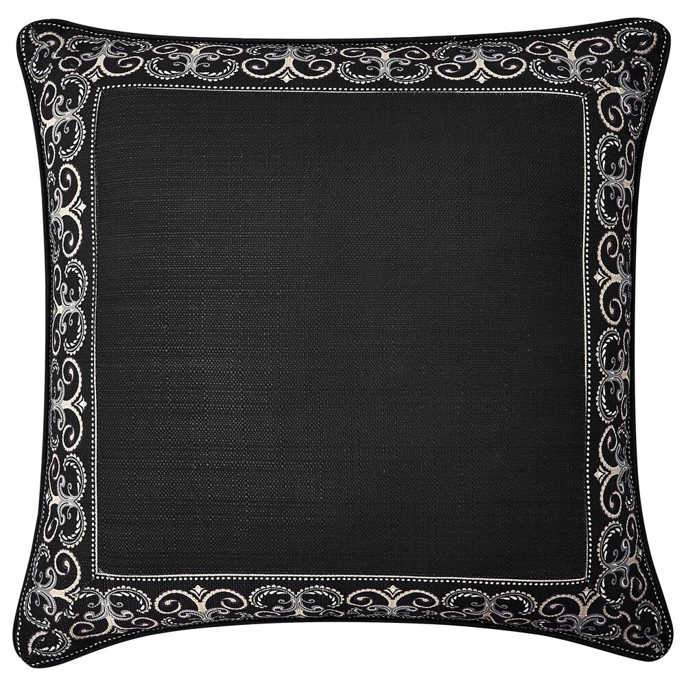 J. Queen New York Messina 26" Square Euro Pillow Sham in Black, Grey and Silver, , large