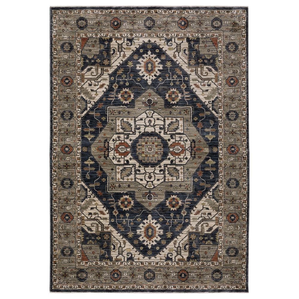 Oriental Weavers Eliana Brown and Blue 9"10" x 12"10" Area Rug, , large