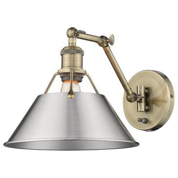 Golden Lighting Orwell 1-Light Wall Sconce in Aged Brass and Navy, , large