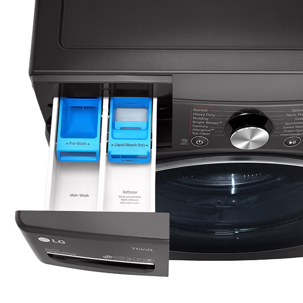 LG 5.0 Cu. Ft. Front Load Washer with TurboWash 360 in Black Steel, , large