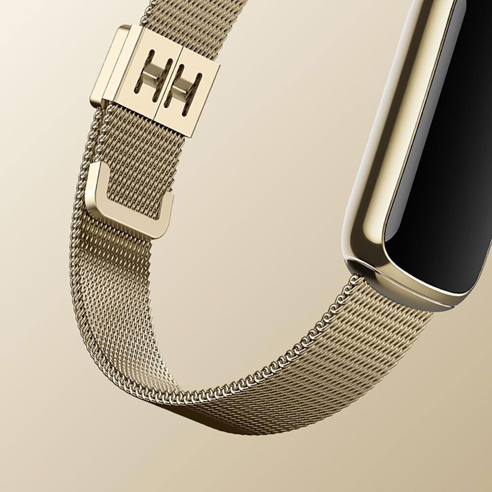 zeevruchten Adverteerder Broederschap Fitbit Luxe Stainless Steel Mesh Band in Soft Gold | NFM