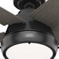 Hunter Burroughs 44" Ceiling Fan with LED Lights in Matte Black, , large