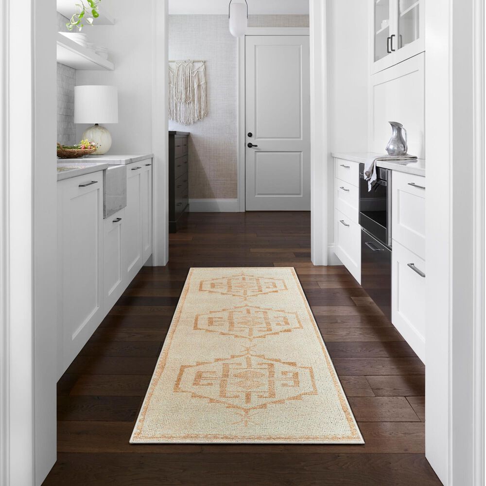 Surya Solana 2&#39;7&quot; x 7&#39;3&quot; Ivory and Burnt Orange Runner, , large