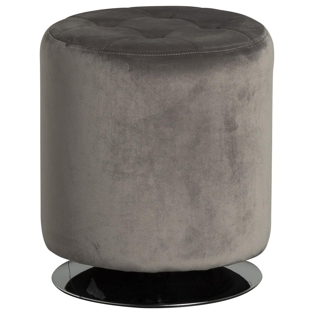 Linden Boulevard Saylor Swivel Ottoman in Gray, , large