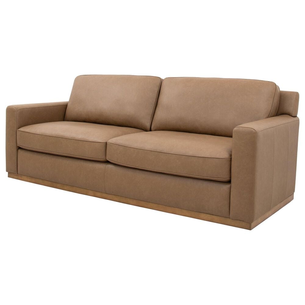 Leather Italia Mason Stationary Loveseat in Brown, , large