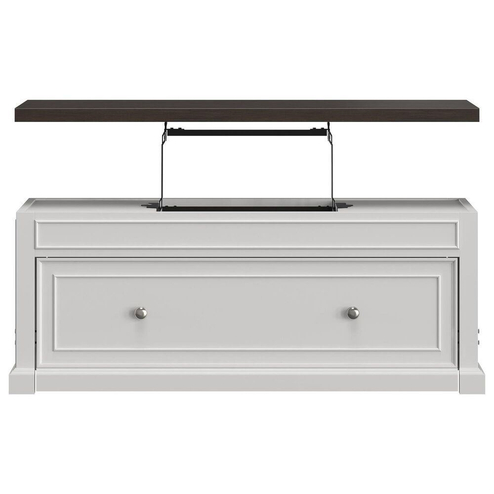 Richlands Furniture Soren Lift Top Dream Console with Twin Convertible Bed in White and Brown, , large