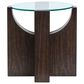 Nicolette Home Beckham Round End Table in Rustic Tavern and Clear, , large