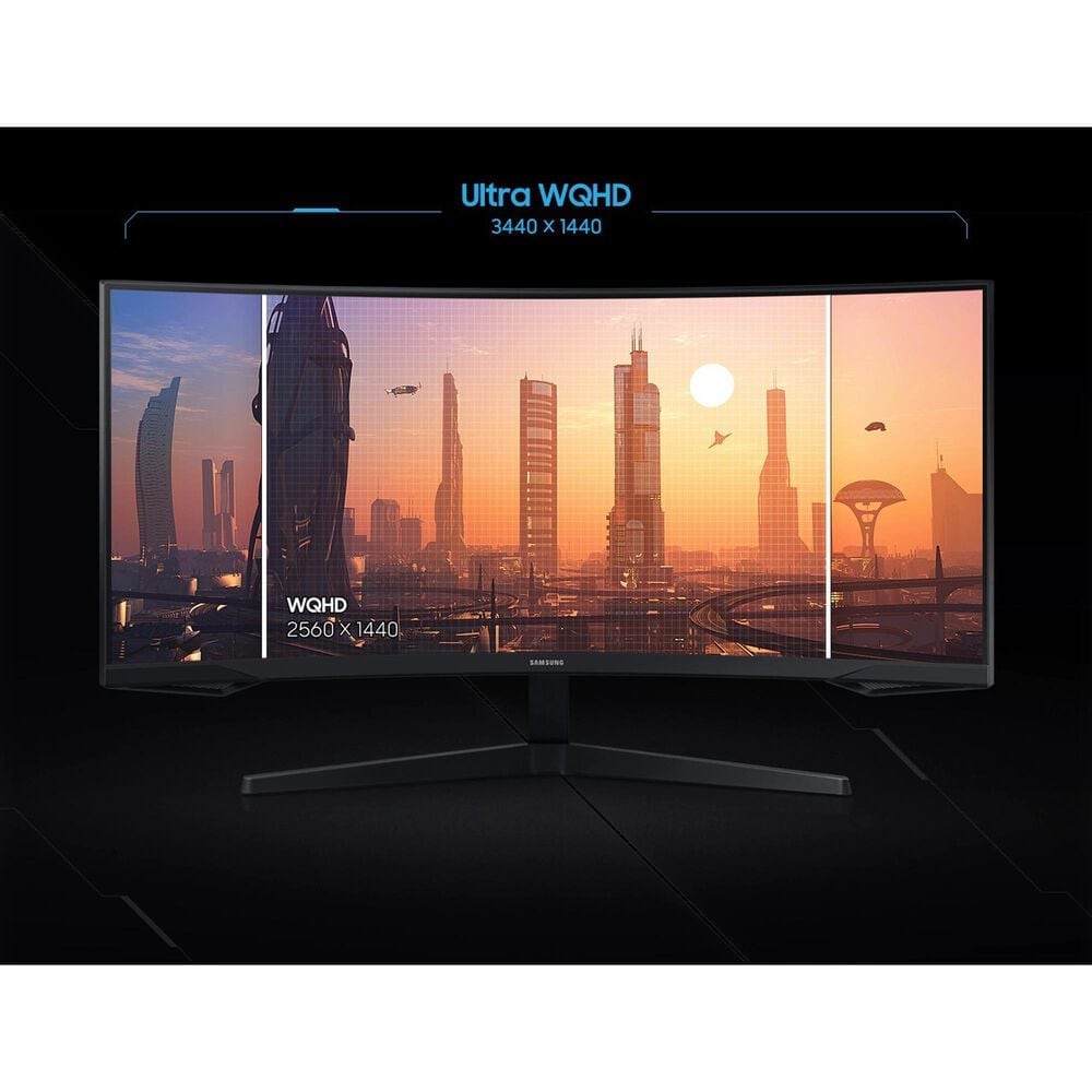 Samsung 34&quot; Odyssey G5 Gaming Monitor with 1000R Curved Screen in Black, , large