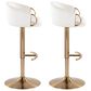 LumiSource Claire Swivel Adjustable Barstool with Cream Velvet Upholstery in Gold (Set of 2), , large