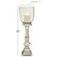 Maple and Jade 7" x 22" Hurricane Lamp in Silver, , large