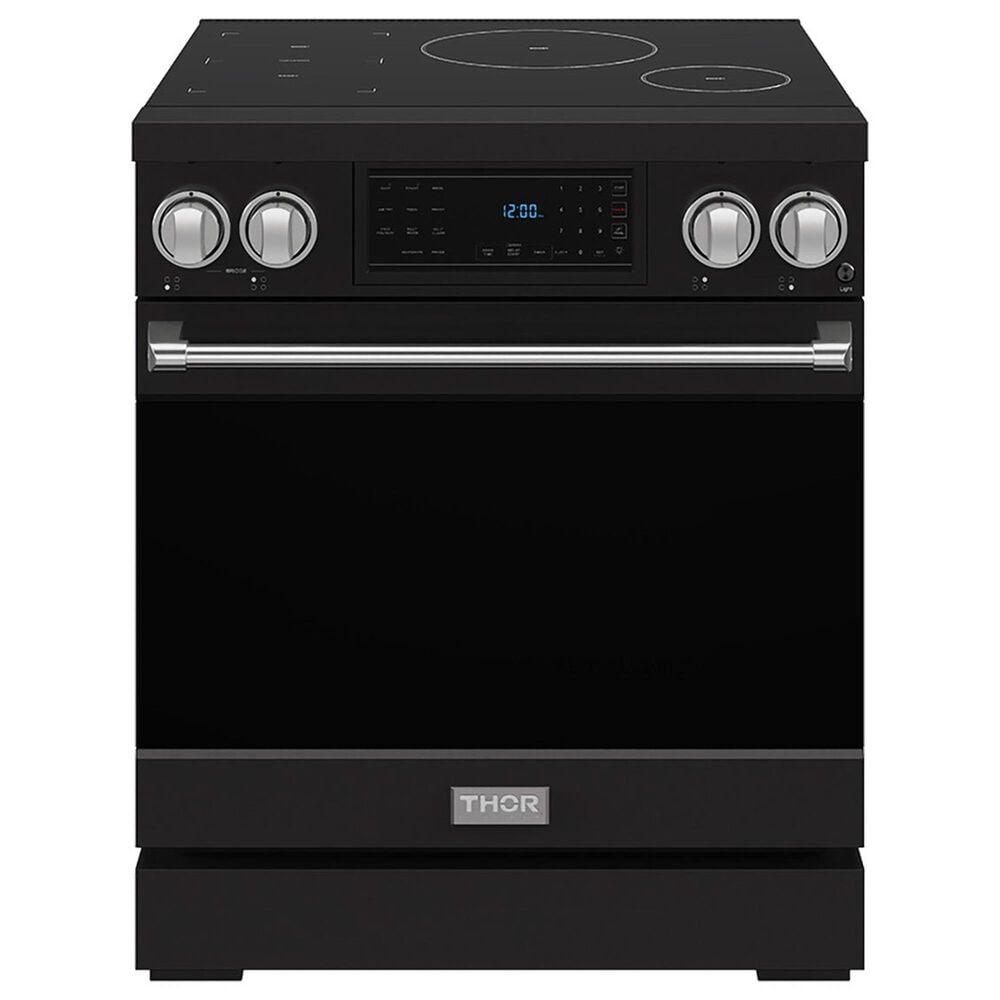 Thor Kitchen Gordon Ramsay 4.8 Cu. Ft. Professional Induction Range with Stainless Steel Handle Kit in Black, , large