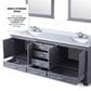 Lexora Home Dukes 80" Double Bathroom Vanity in Dark grey with 2 cm White Quartz Top and Rectangular Sinks, , large