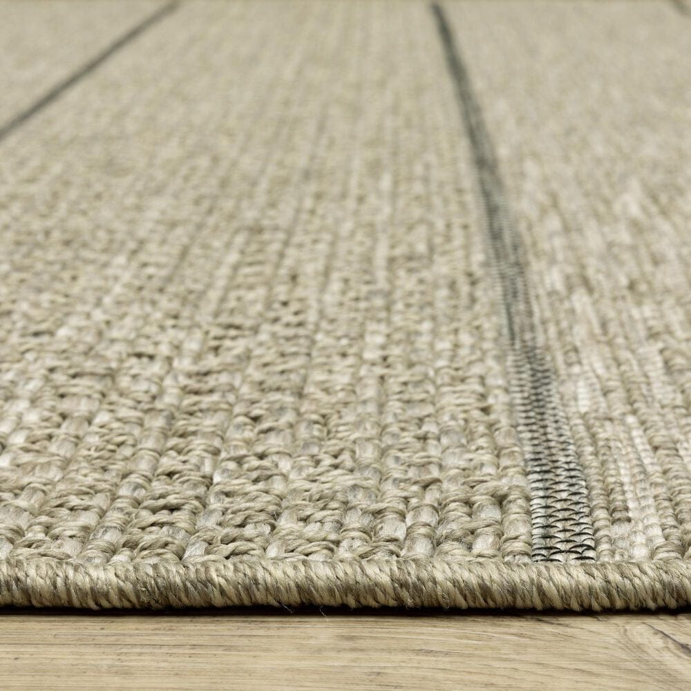 Oriental Weavers Tortuga TR01A 1&#39;10&quot; x 7&#39;6&quot; Beige and Black Runner, , large