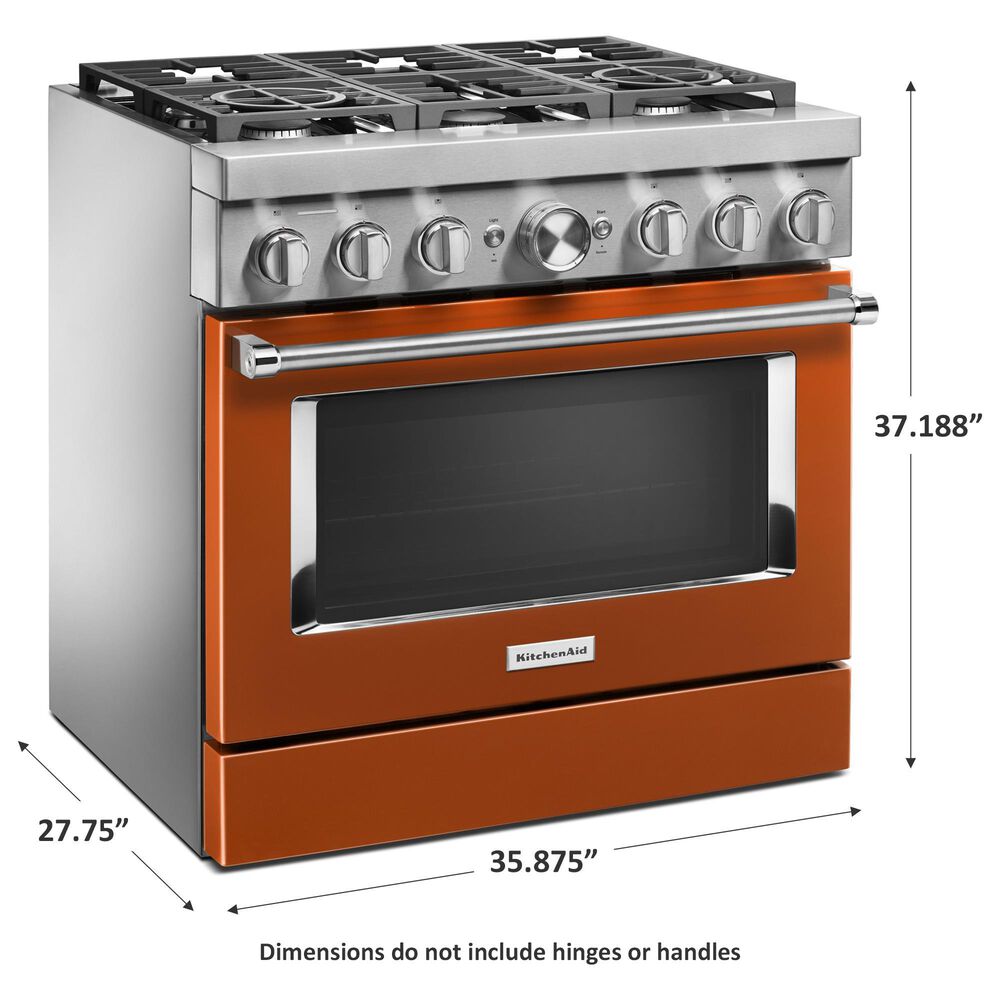 KitchenAid 5.1 Cu. Ft. Freestanding Dual Fuel Range with True Convection in Scorched Orange, , large