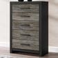 Ashley Broachmyn 5 Drawer Chest in Warm Gray and Matte Black, , large