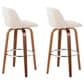 LumiSource Toriano Swivel Bar Stool with Cream Noise Fabric Upholstery in Walnut and Chrome (Set of 2), , large