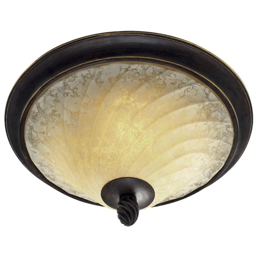 Golden Lighting Torbellino Flush Mount in Cordoban Bronze with Remolino Glass, , large