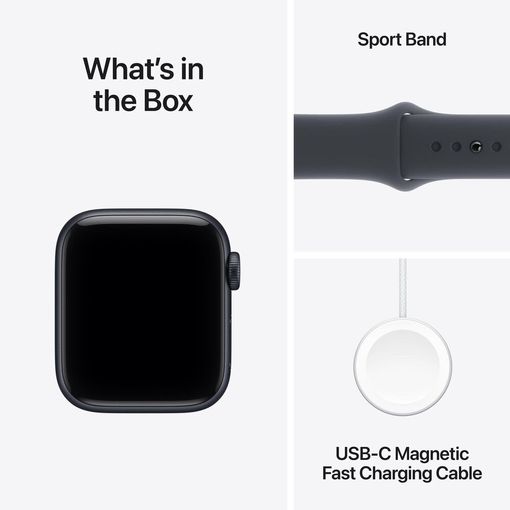 Apple Watch SE 3 (GPS+Cellular) 40mm Aluminum Case with Sport Band - M/L in Midnight and 2-Year AppleCare+, , large