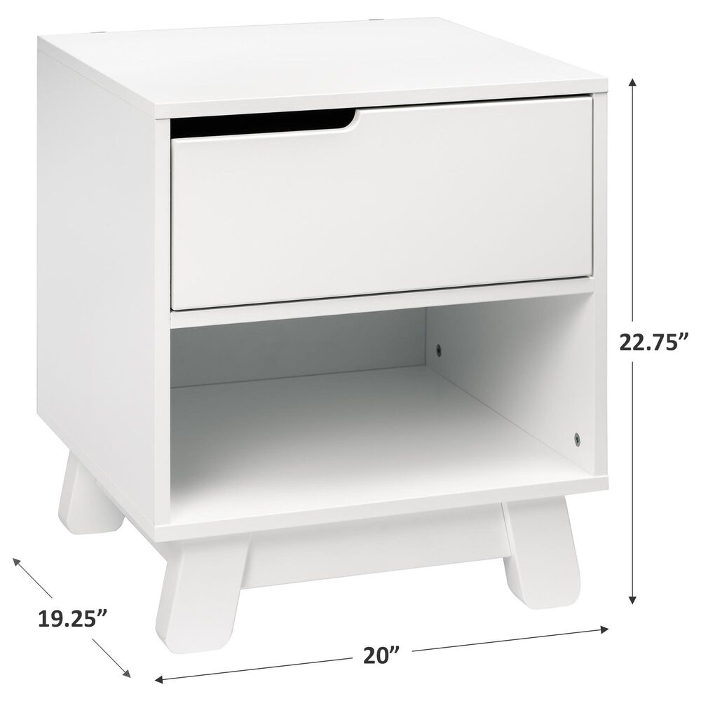 Babyletto Hudson 1 Drawer Nightstand with USB Port in White, , large