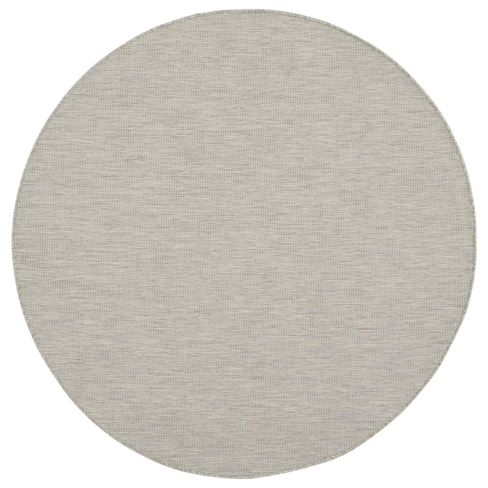 Nourison Positano 6&#39; Round Light Grey Indoor/Outdoor Area Rug, , large