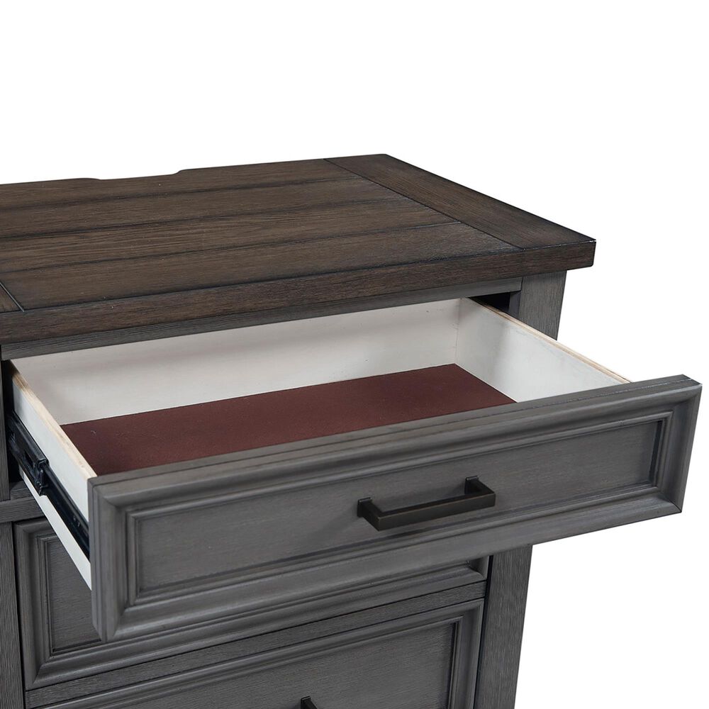 Riva Ridge Caraway 2-Drawer Traditional Nightstand in Slate Gray, , large