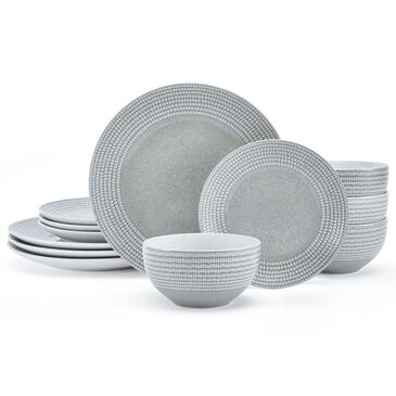 Lifetime Brands Felicity 12-Piece Dinnerware Set in Gray, , large