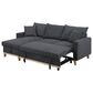 HOMLUX 84.25"W Reversible Sleeper Sectional Sofa with Storage Chaise and Pillows, in Dark Grey, , large