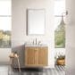 James Martin Vanities Laurent 30" Single Bathroom Vanity in Light Natural Oak with 3 cm Carrara White Marble Top and Rectangular Sink, , large