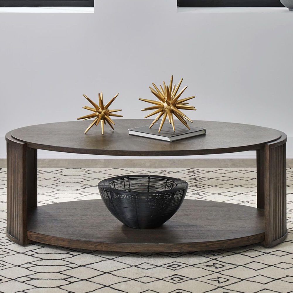 Belle Furnishings City View Oval Cocktail Table in Coffee Bean, , large