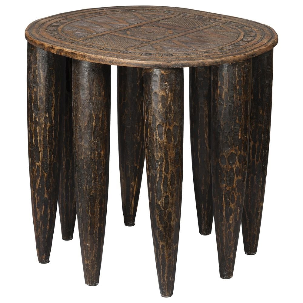 Splendor Living Ingram Mango Wood Side Table in Dark Antique, , large