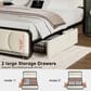 HOMLUX King Upholstered Platform Bed Frame in Beige, , large