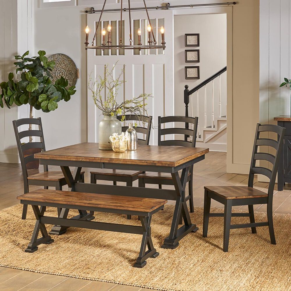 A-America Stormy Ridge 6-Piece Dining Set in Chicory and Slate Black, , large